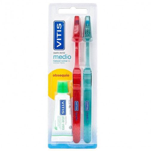 Vitis Medio Cepillo Dental 2 Unidades