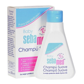 Gel y champú de baño hidratante de espuma de Sebamed para la piel sensible,  normal o seca del bebé especialmente del recién nacido. 