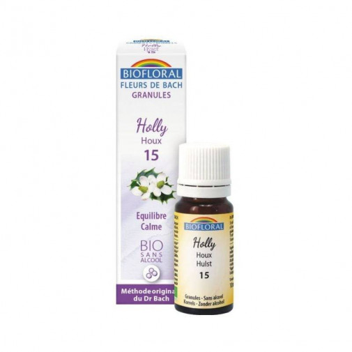 Holly - Acebo 15 (Equilibrio y Calma) Flores De Bach Bio Gránulos Sin Alcohol 9 gr Biofloral