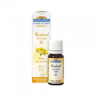 Mustard - Mostaza 21 (Vitalidad y Alegría de Vivir) Flores De Bach Bio Gránulos Sin Alcohol 9 gr Biofloral