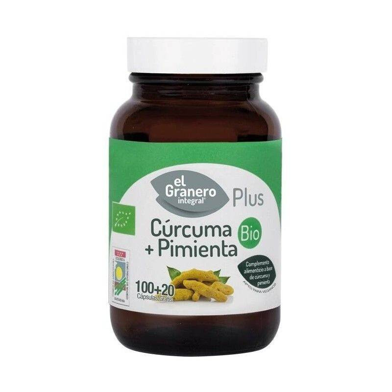 Curcuma + Pimienta Bio 440 mg 120 Cápsulas El granero