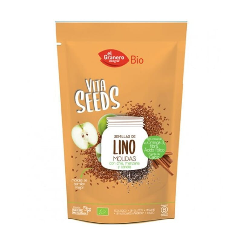 Semillas De Lino Eco Con Chia Manzana Y Canela Mol El granero 200 g