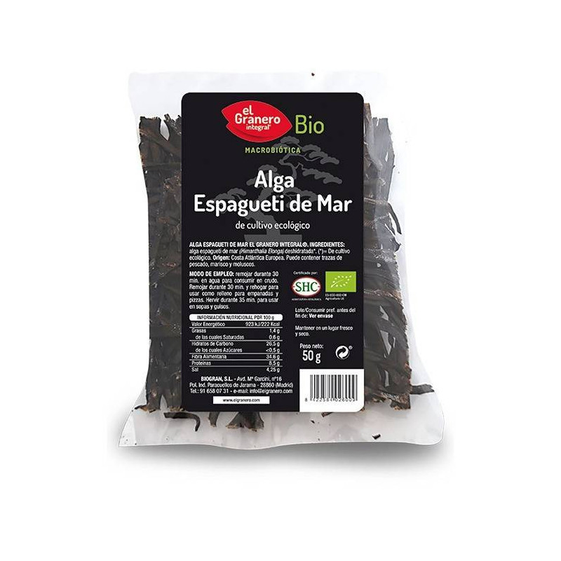 Alga Espagueti De Mar Bio 50 gr El Granero