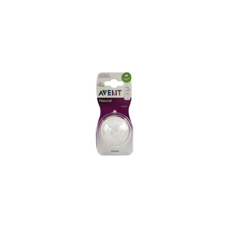 Tetina Natural Flujo Lento 2 Unidades Philips Avent