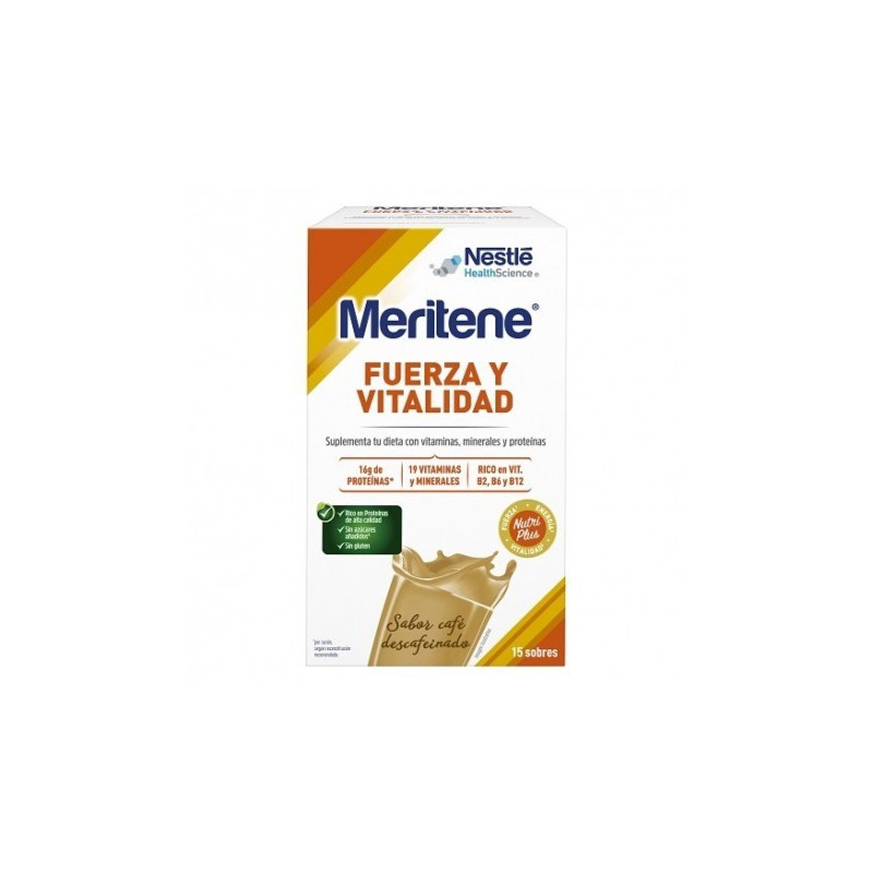 Meritene Fuerza y Vitalidad Batido Sabor Café Descafeinado 15 Sobres Nestle