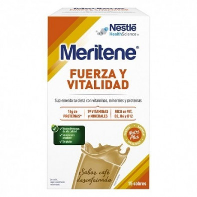 Meritene Fuerza y Vitalidad Batido Sabor Café Descafeinado 15 Sobres Nestle