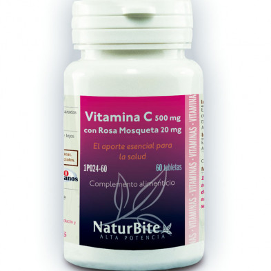 Vitamina C 1000 mg Con Rosa Mosqueta 20 Mg 60 Comprimidos Naturbite