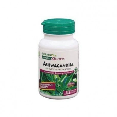 Ashwaganda Raiz 450 mg 60 Cápsulas Herbal Actives Natures Plus