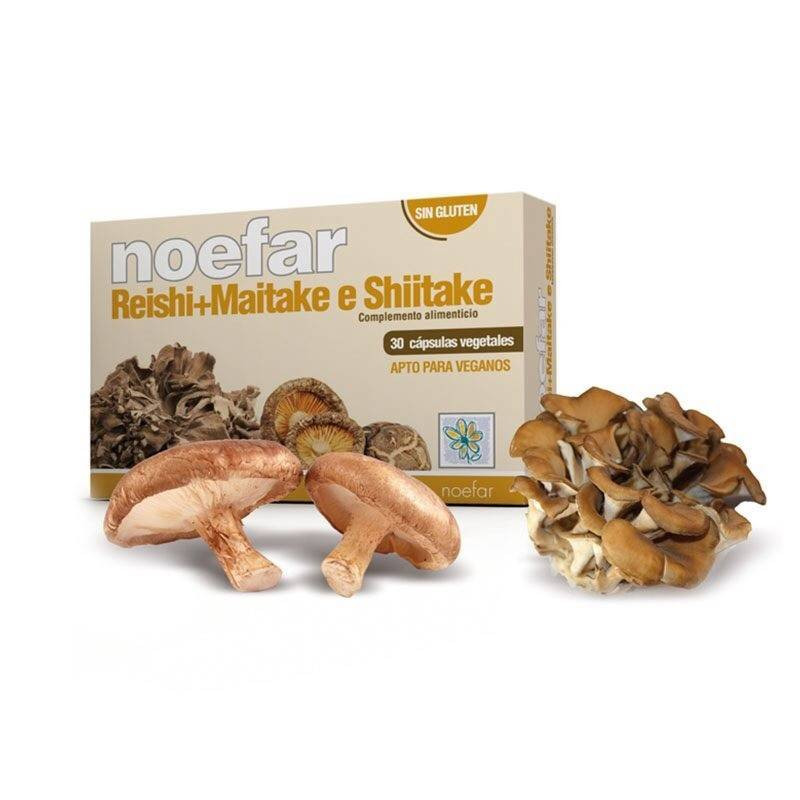 Reishi + Maitake + Shiitake 30 Cápsulas Noefar