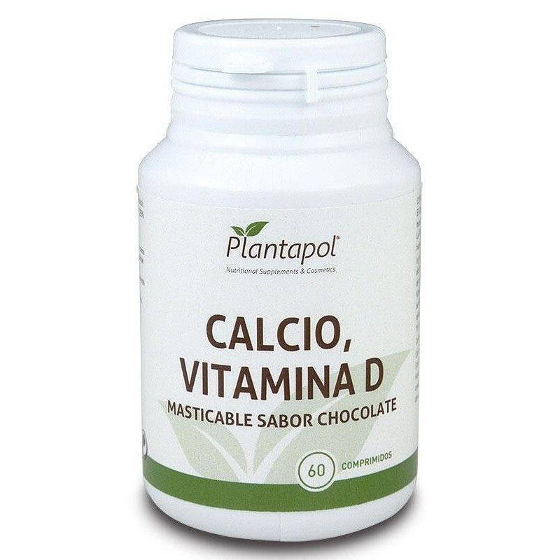 Calcio + Vitamina D Sabor Chocolate 60 Comprimidos Masticables Plantapol