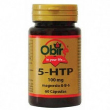 Triptofano 5 HTP 100 mg + Magnesio + B6 60 Cápsulas Obire