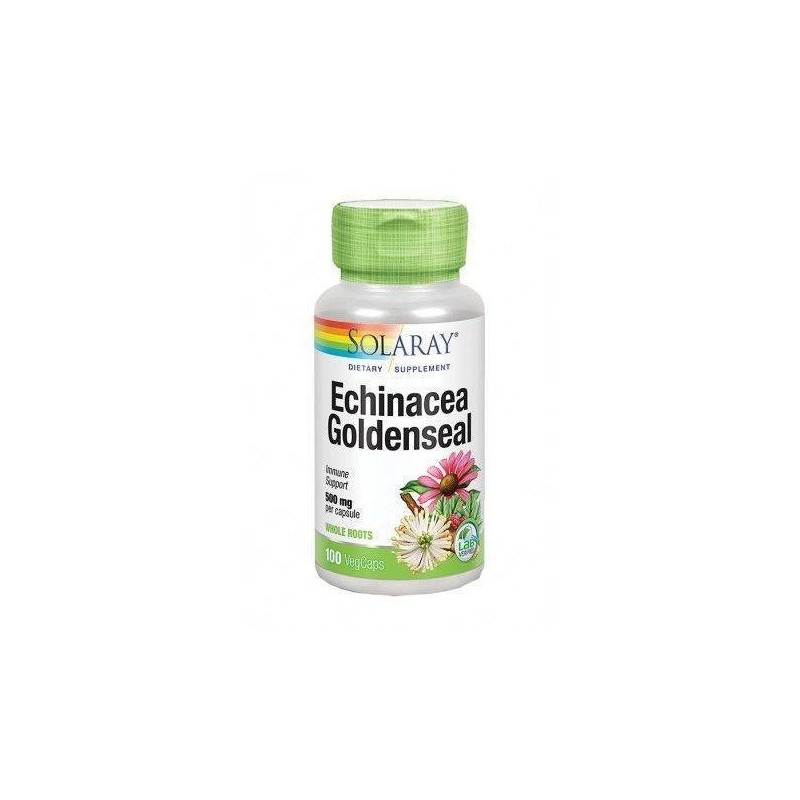 Echinacea & Goldenseal Raíces 500 mg 100 Cápsulas Solaray