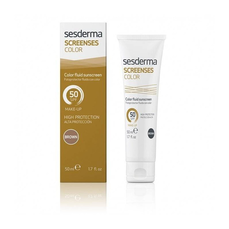 Screenses Fluido Crema Con Color Spf 50 Brown 50 ml Sesderma