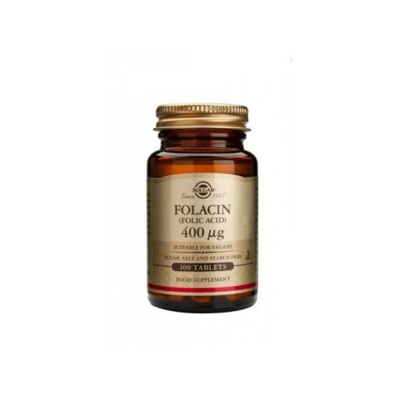 Folacin Acido Folico 400 mg 100 Comprimidos Solgar