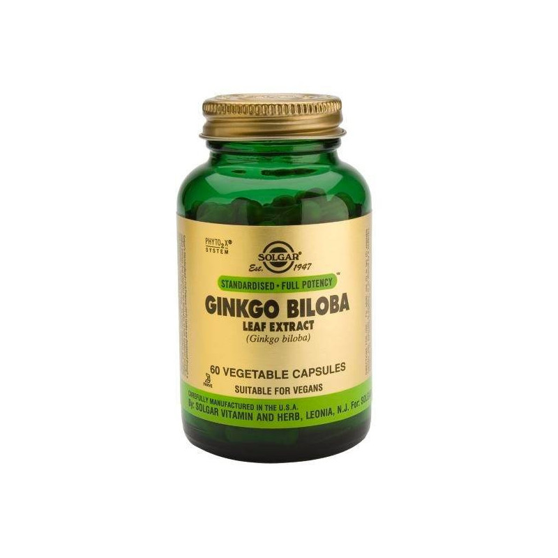 Ginkgo Biloba hoja 60 Capsulas Vegetales Solgar