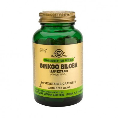 Ginkgo Biloba hoja 60 Capsulas Vegetales Solgar