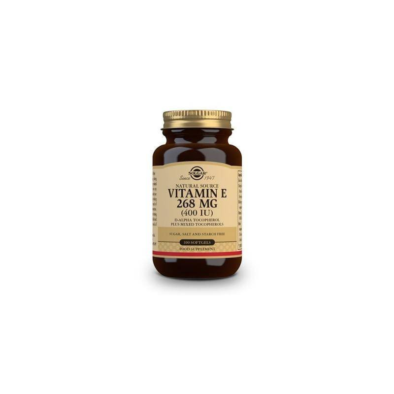 Vitamina E 400 Ui 268 mg 100 Cápsulas Blandas Solgar