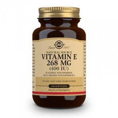 Vitamina E 400 Ui 268 mg 100 Cápsulas Blandas Solgar