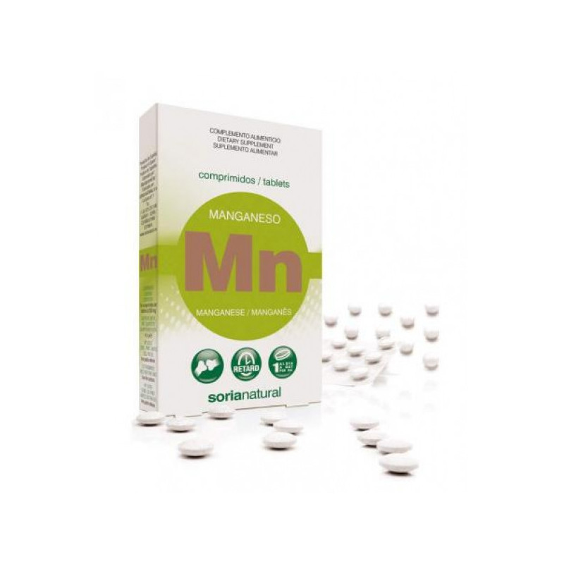 Manganeso Retard 200 mg 24 Comprimidos Soria Natural