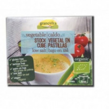 Cubitos de Caldo Vegetal Bajos en Sal 66 gr Granovita