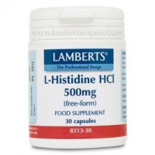 L-Histidina Hcl 500 mg 30 Cápsulas Lamberts