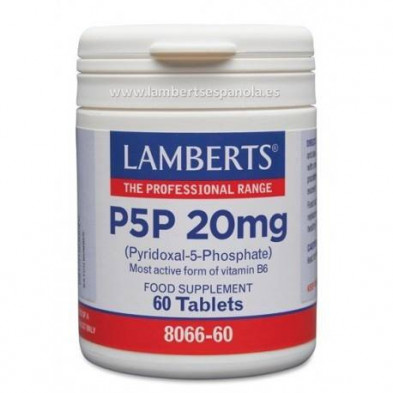 P5P 20 mg Piridoxal-5-Fosfato 60 Comprimidos Lamberts