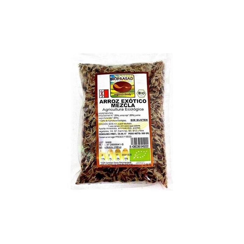 Arroz Exotico Mezcla Bio 500 gr Sin Gluten y Sin Lactosa Bioprasad