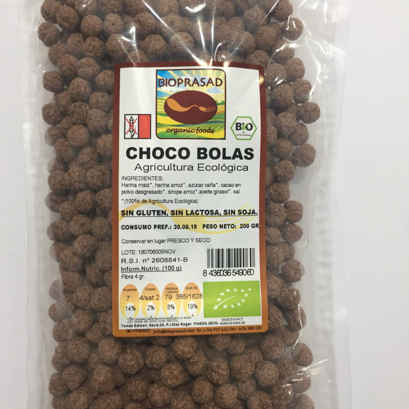 Bolas de Cacao Sin Gluten Bio 200 gr Bioprasad