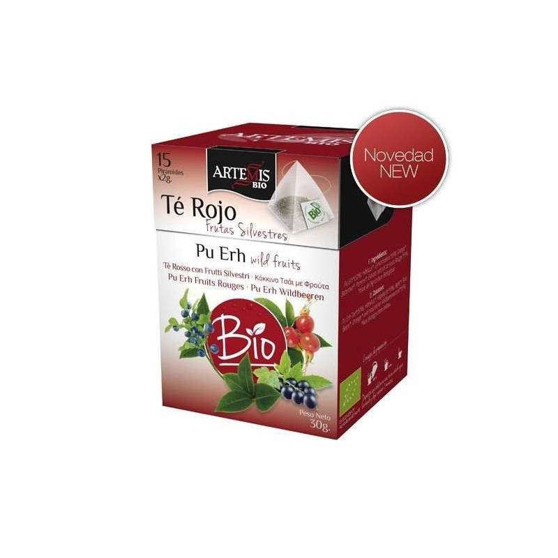 Te Rojo Frutas Silvestres 30 gr Caja en Piramide Artemis bio