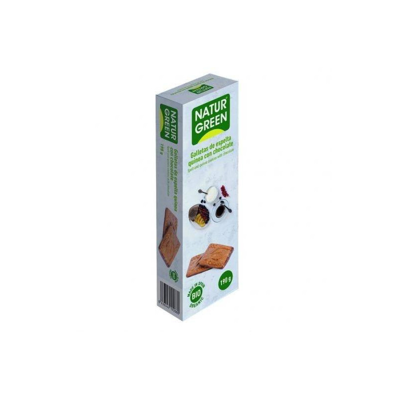 Galleta Espelta/Quinoa/Chocolate 190 gr Naturgreen