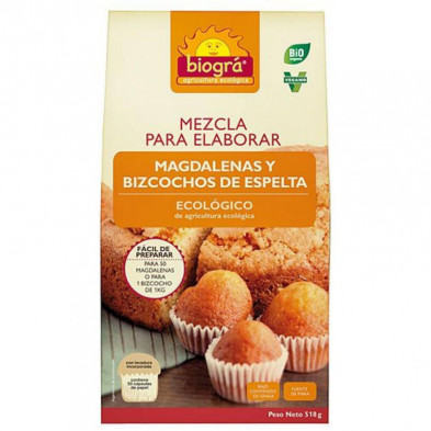 Mezcla Para Hacer Magdalenas Caseras y Bizcocho Bio 510 g Biográ