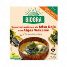 Sopa de Miso Rojo con Algas Wakame 40 g Biográ