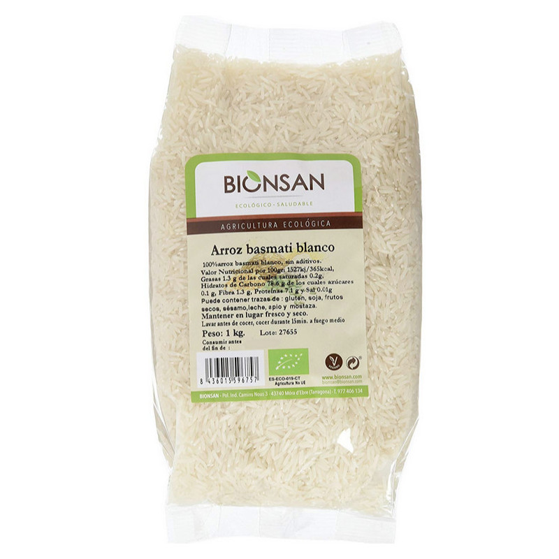 Arroz Basmati Blanco Ecológico 1 Kg Bionsan