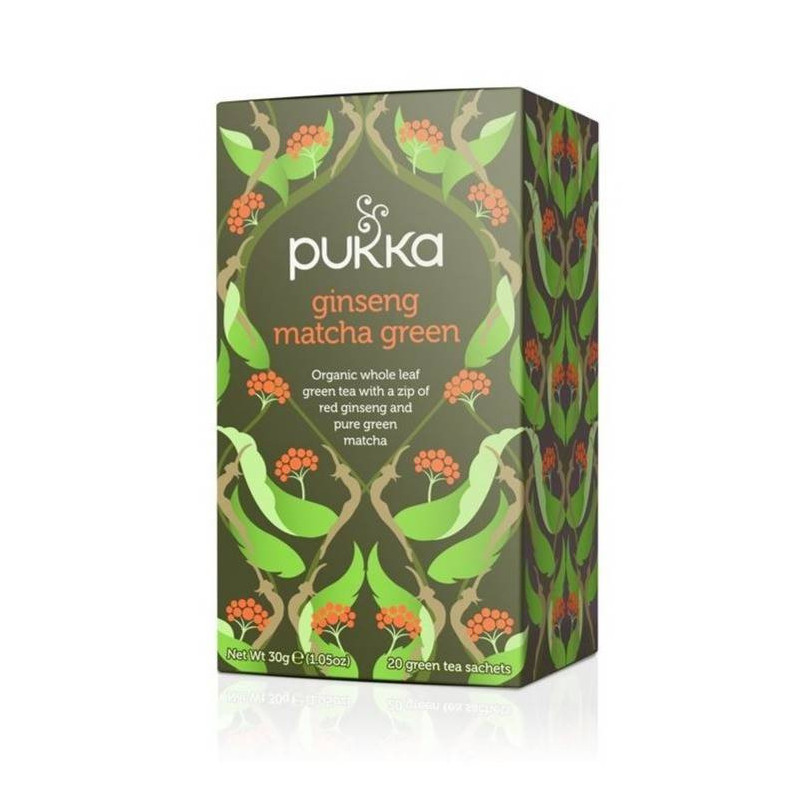 Té Verde Orgánico Supreme Matcha Ginseng 20 Filtros Pukka