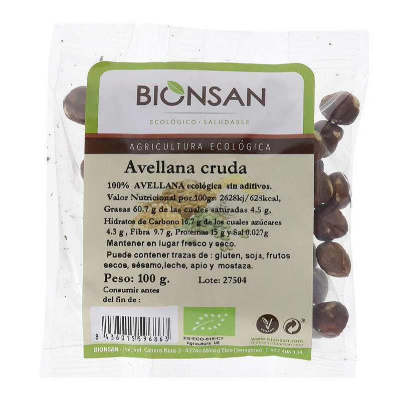 Avellana Cruda Ecológica 100 gr Bionsan