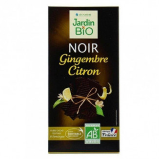 Chocolate Negro Con Jengibre Y Limon 100 gr Jardin Bio