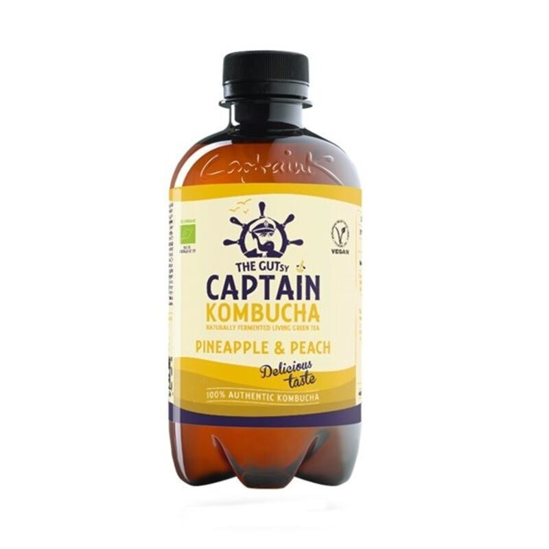 Kombucha de Piña y Melocotón Bio-organico 400 ml Captain Kombucha