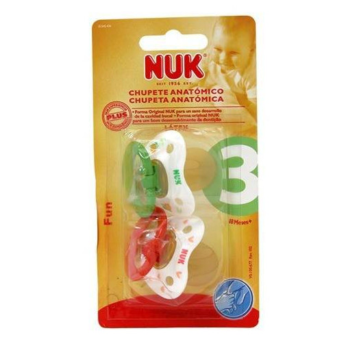 Chupete Anatómico Tetina Látex Talla 3 2 Unidades Nuk