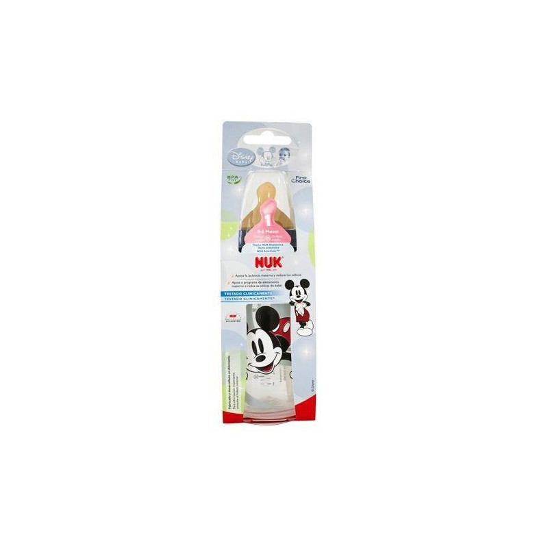 Biberon First Choice 300 ml Latex 1 Mes Mickey Nuk