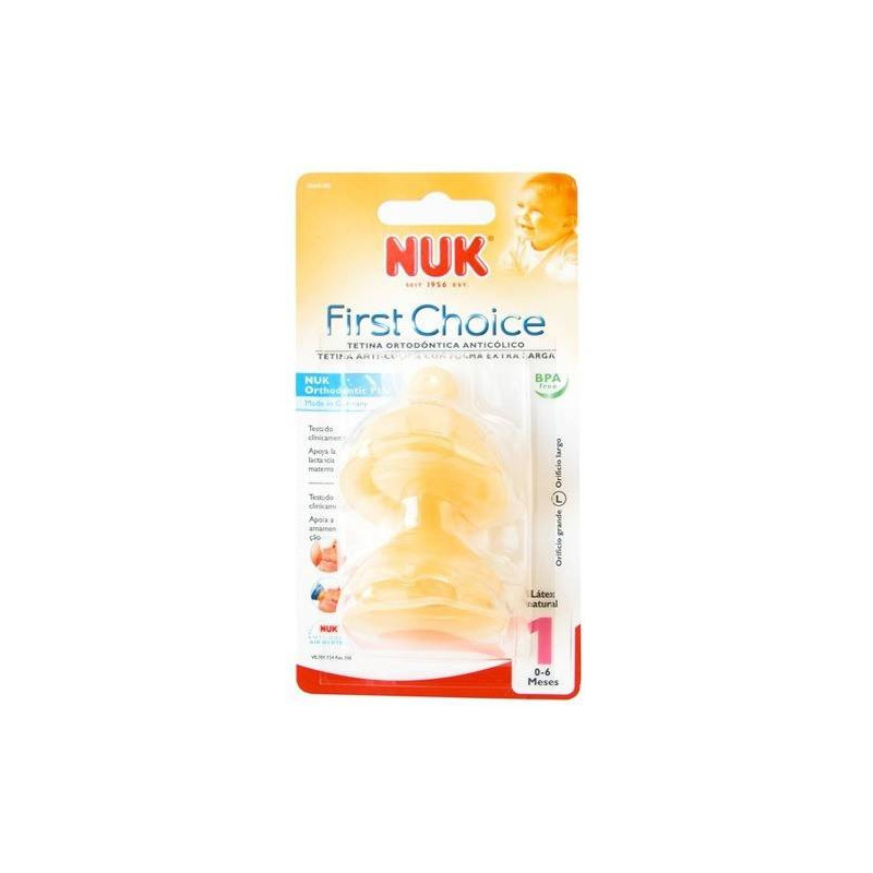 Tetina Ancha Alimento First Choice Talla 1 L Latex 2 Unidades Nuk