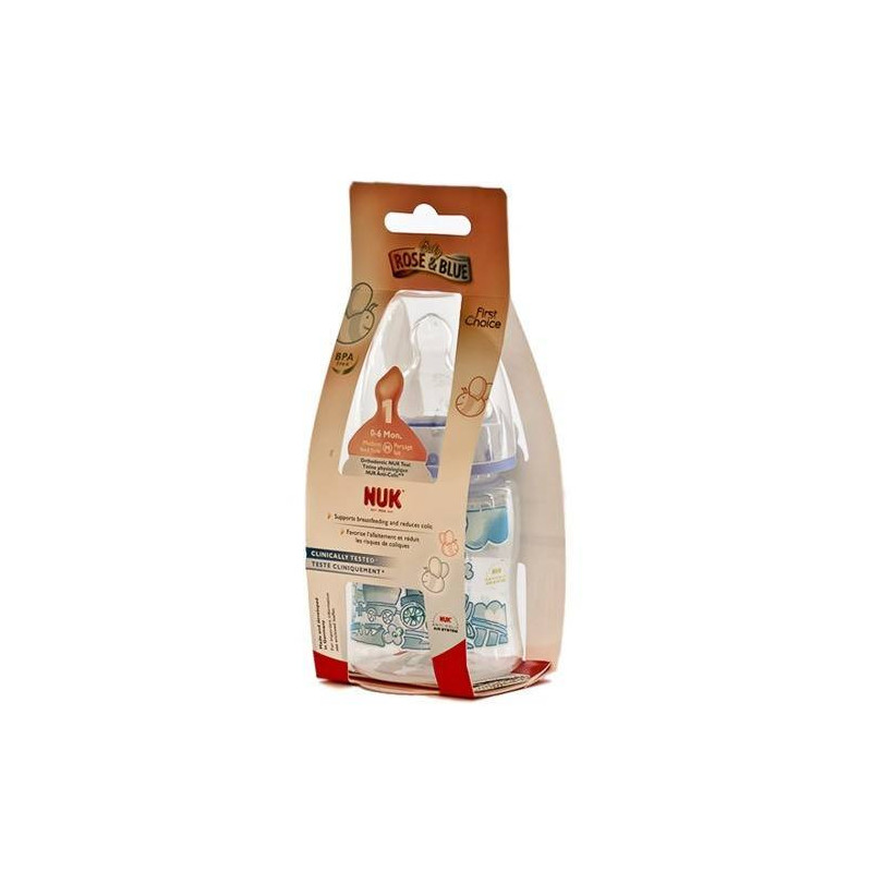 Biberon First Choice Blue Silicona 1 M 150 ml Nuk