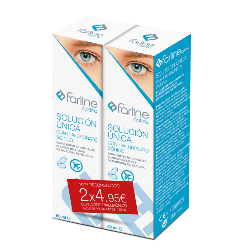 Solucion Unica Hialuronato Sodico Optica Farline 2 X 60 ml