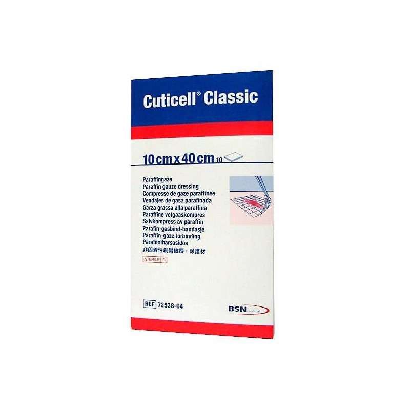 Cuticell Classic Gasa Parafinada 10x40 cm 10 Unidades Leukoplast