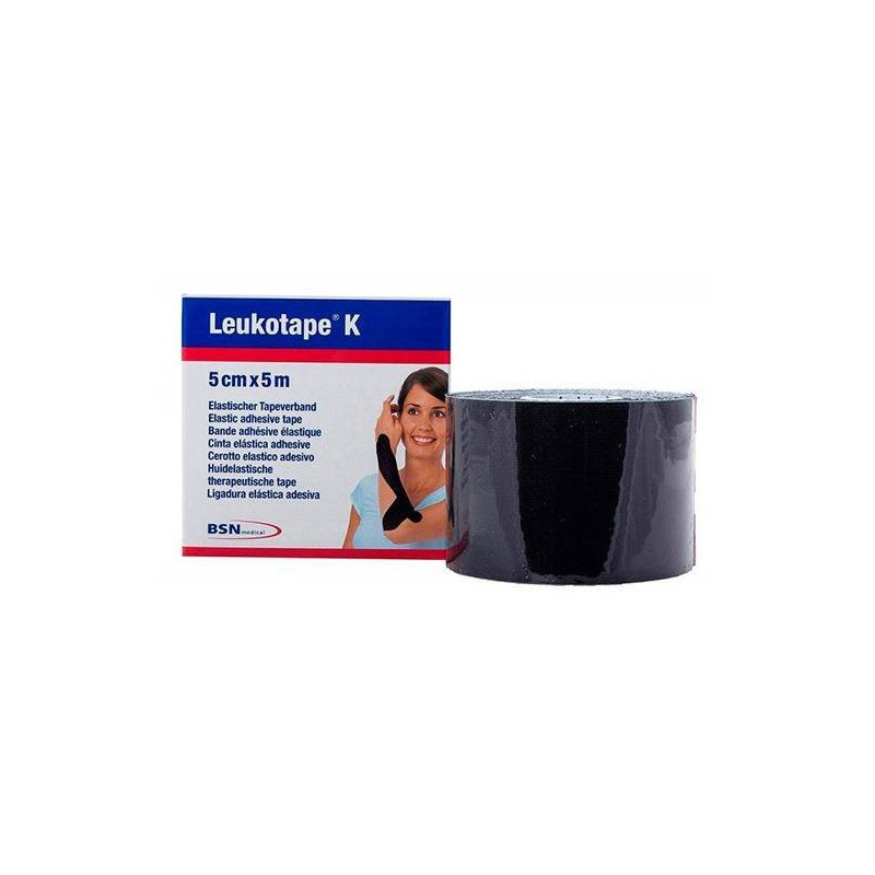 Leukotape K Vendaje Neuromuscular  Color Negro 5 cm x 5 m Leukoplast