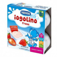 Yogolino Postre Lácteo de Fresa 4 Unidades x 100 gr Nestle