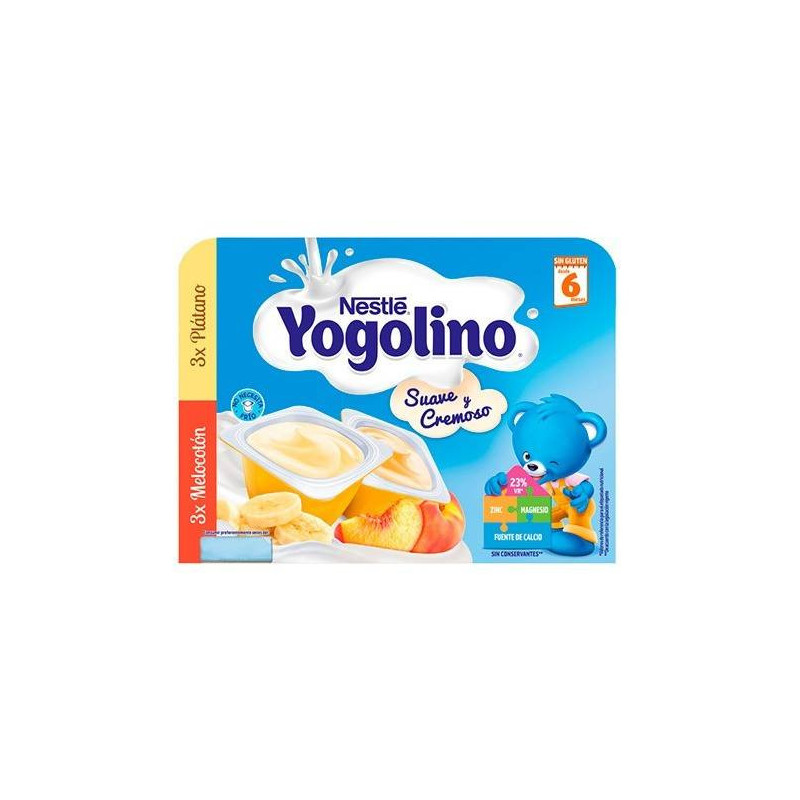 Iogolino Suave Cremoso Plátano y Melocotón 6 Unidades x60 gr Nestlé