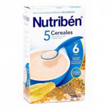 Papilla a Base de 5 Cereales Trigo, Arroz, Avena, Centeno y Maíz 300 gr Nutribén