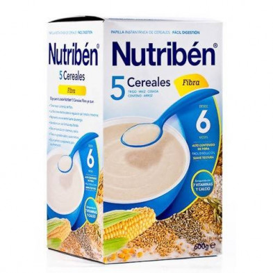 Papilla a Base de 5 Cereales con Concentrado de Fibra Nutribén