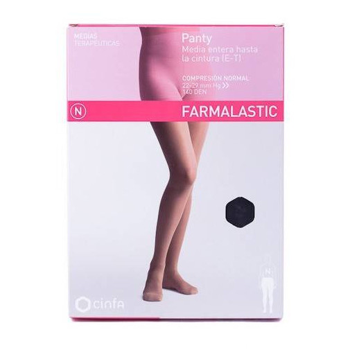 Medias Panty Compresión Normal Talla Xl Color Negro Farmalastic