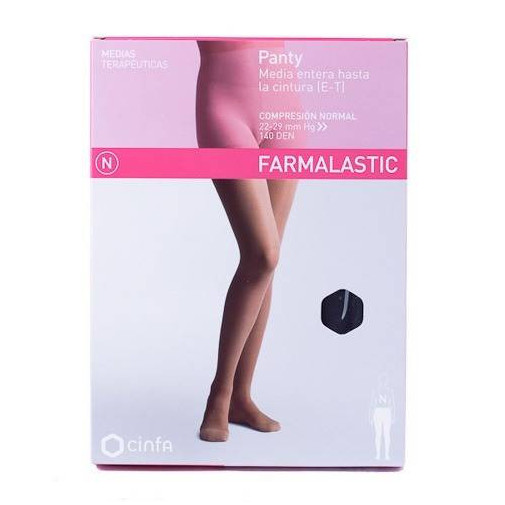 Medias Panty Compresión Normal Talla M Color Negro Farmalastic